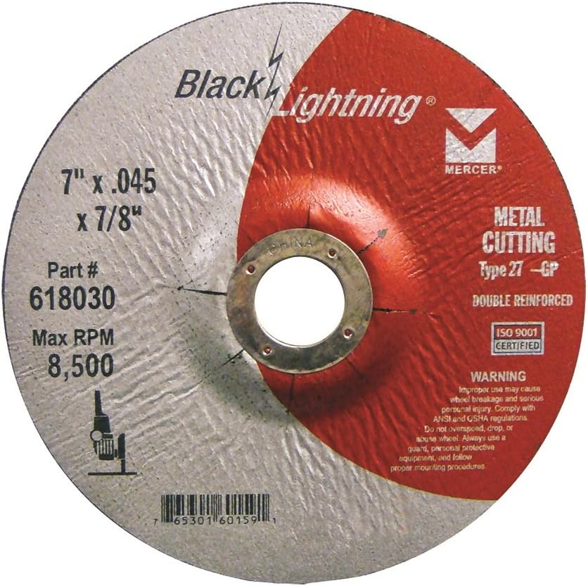 Mercer Industries 618030 - 7" x .045 x 7/8" Type 27 Black Lightning...