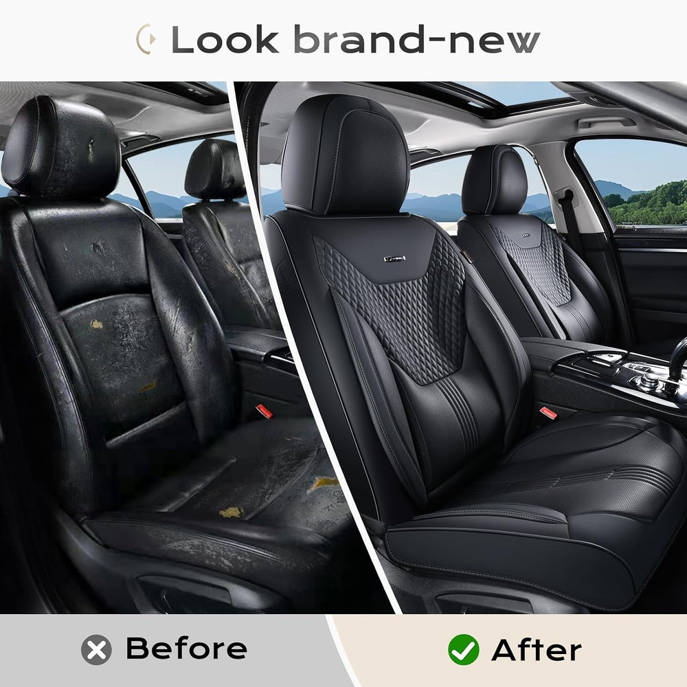Coverado Car Seat Covers with Lumbar Support, Front Covers for Cars, Universa...