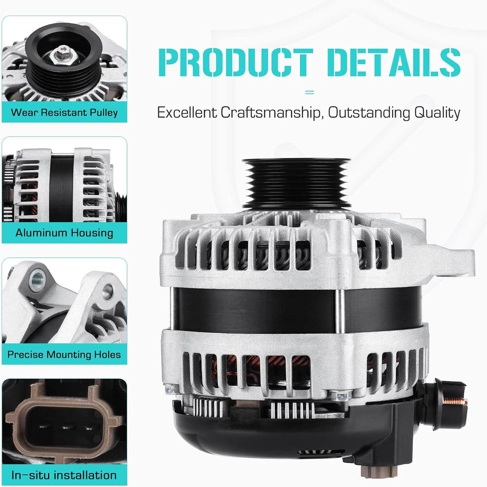 New Alternator Fit for Ford F150 5.0 5.0L 2011 2012 2013 2014, 104210-6270, 1...