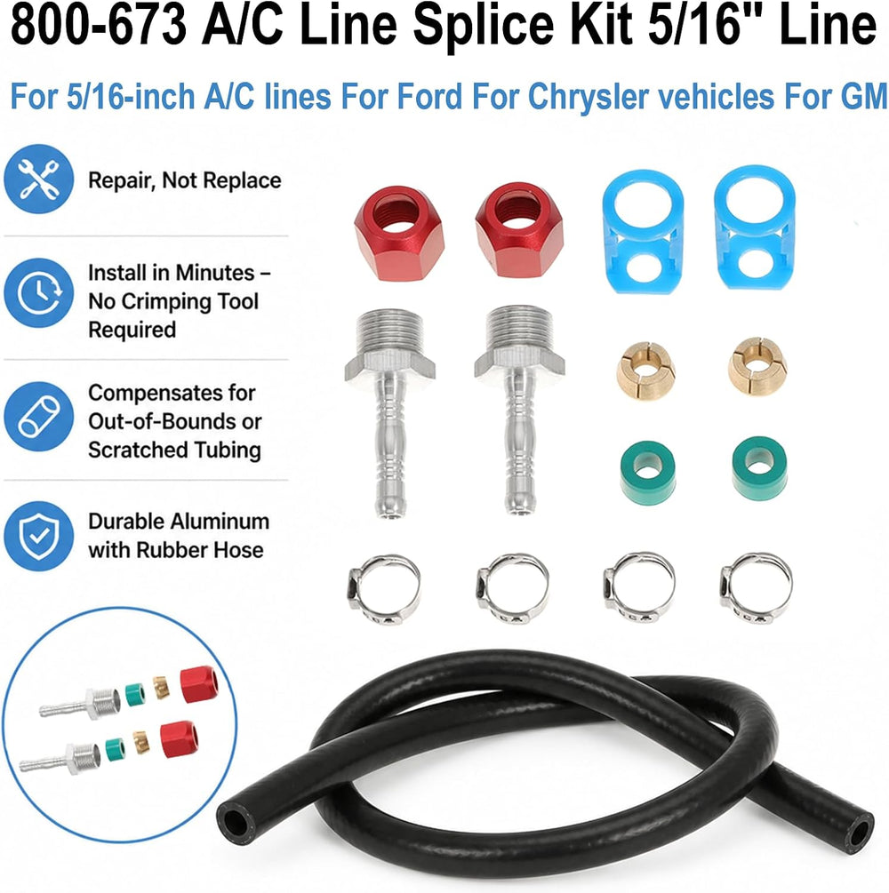 800-673 A/C Line Splice Kit for 5/16 Line 800673 Air Conditioning Repair Splice