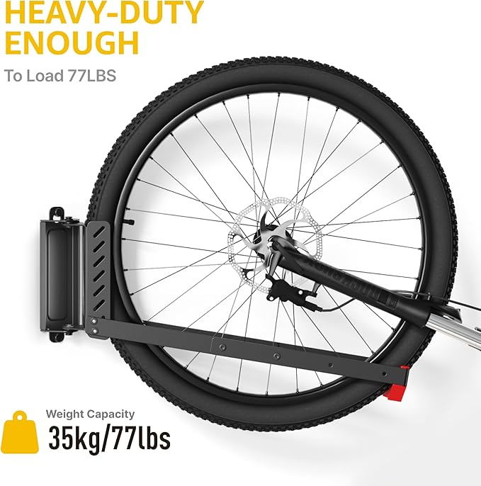 monTEK Swivel Bike Wall Mount, No Heavy Lifting Required Bike Wall Mount