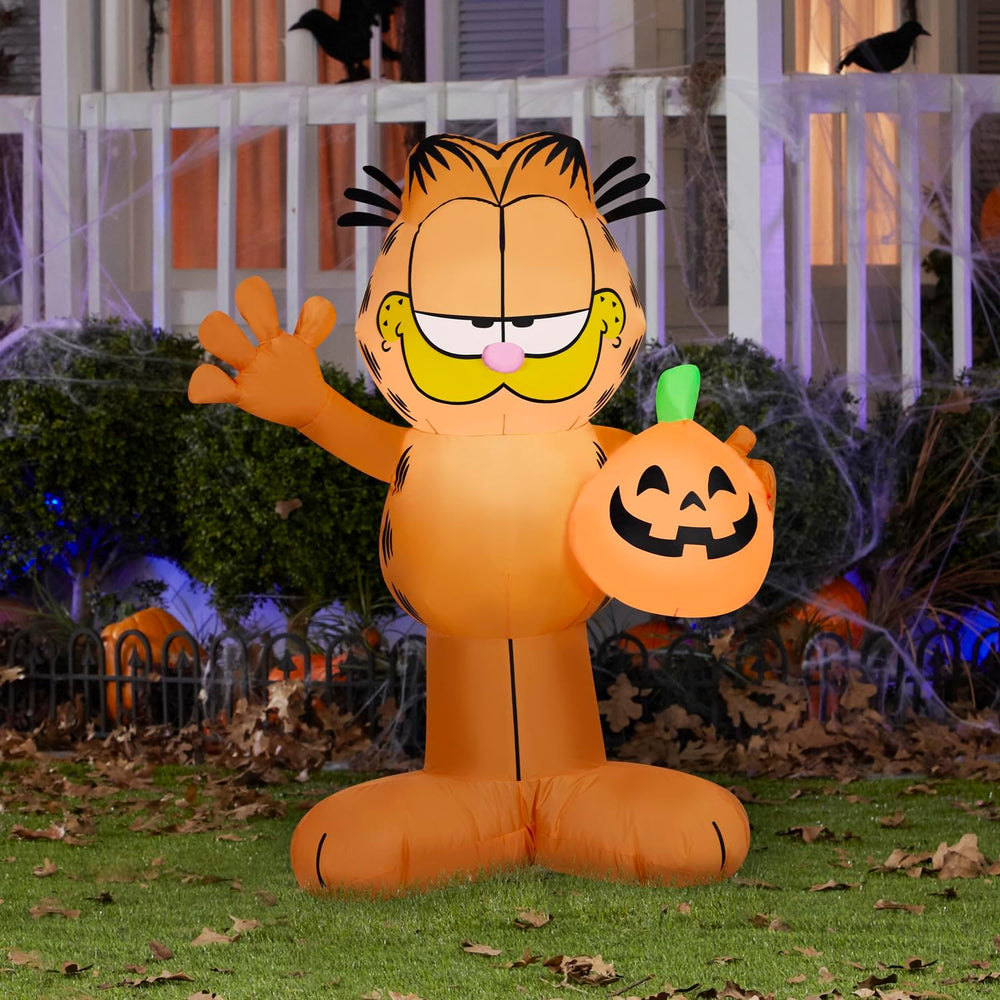 Gemmy Garfield Halloween Inflatable, 3.5 Ft Tall Lighted Yard Decoration with...
