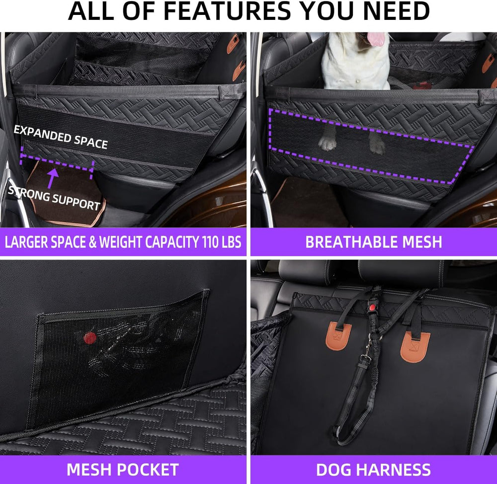 Large Dog Car Seat,Back Seat Extender for Dogs,Hard Bottom Seat Cover
