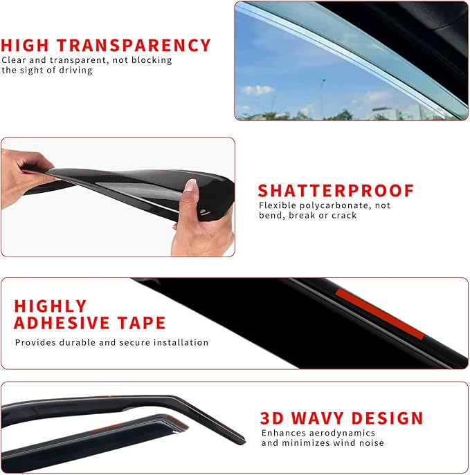 in Channel Rain Guards Fit for Chevrolet Chevy Blazer 2019 2020 2021 2022 202...
