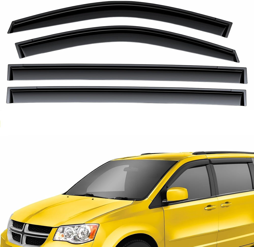 Extra Durable Window Deflectors Tape-On Window Visors Rain Guards Fit (4pcs)