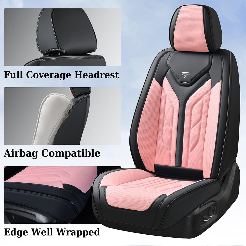 Coverado Car Seat Covers Full Set, Car Seat Protectors Leather Seat Covers fo...