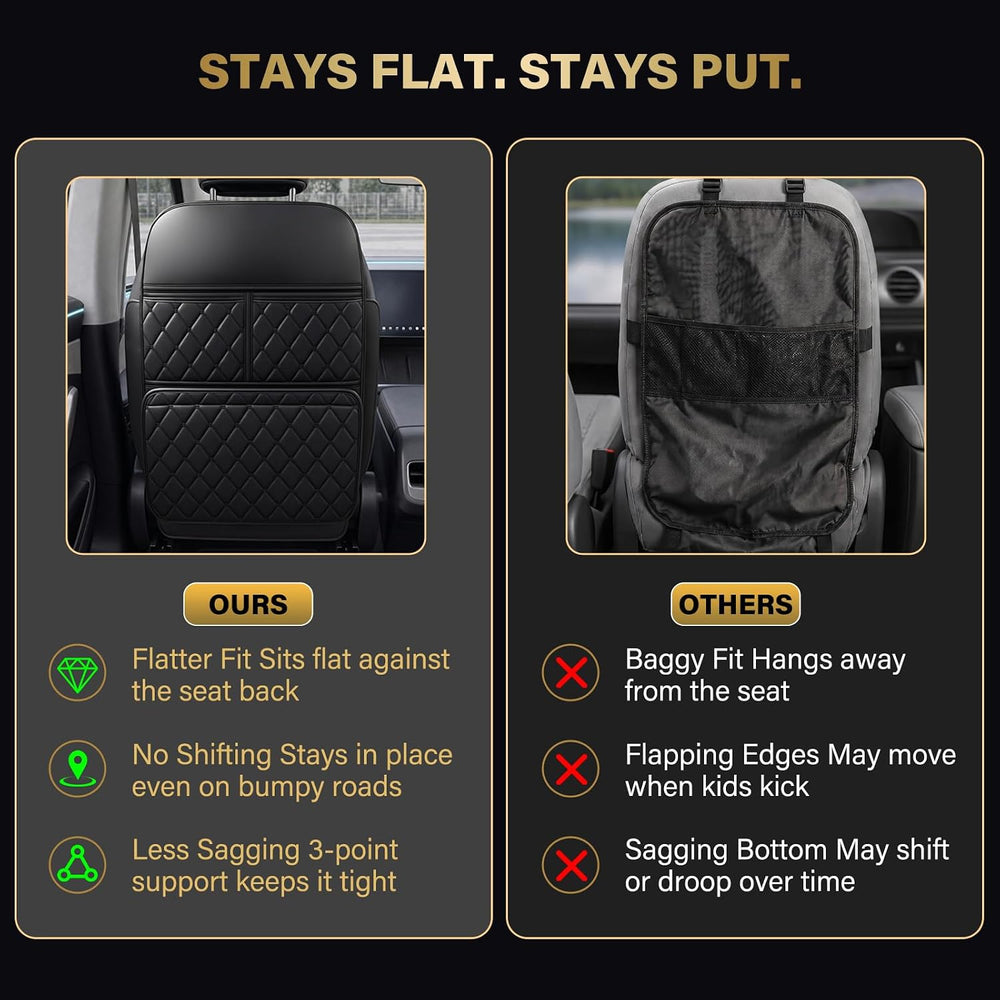 2 Pack Seat Back Protector Kick Mats, Premium Interior Look