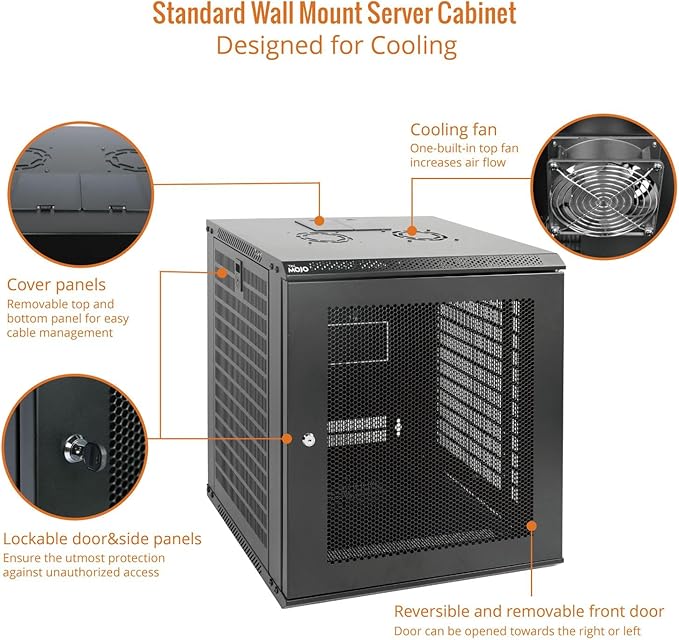 Tecmojo 12U Wall Mount Rack Network Cabinet