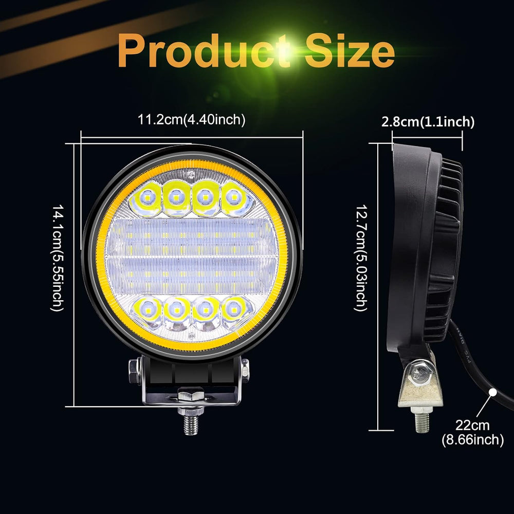 2PCS 4.5''LED Light Pods, 72W Round Spot Flood Combo Work Lights Off ...