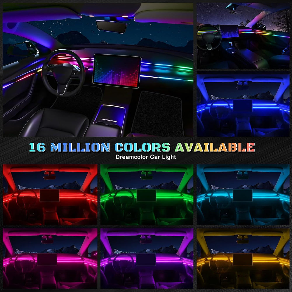 Dreamcolor Acrylic Interior Car LED Strip Light with Wireless APP, RGB 6 in 1...