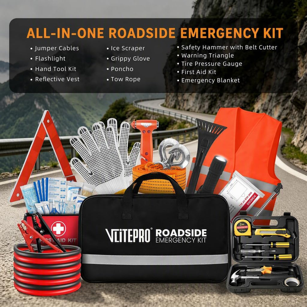 Roadside Emergency Car Kit for New Drivers, Families & Travel