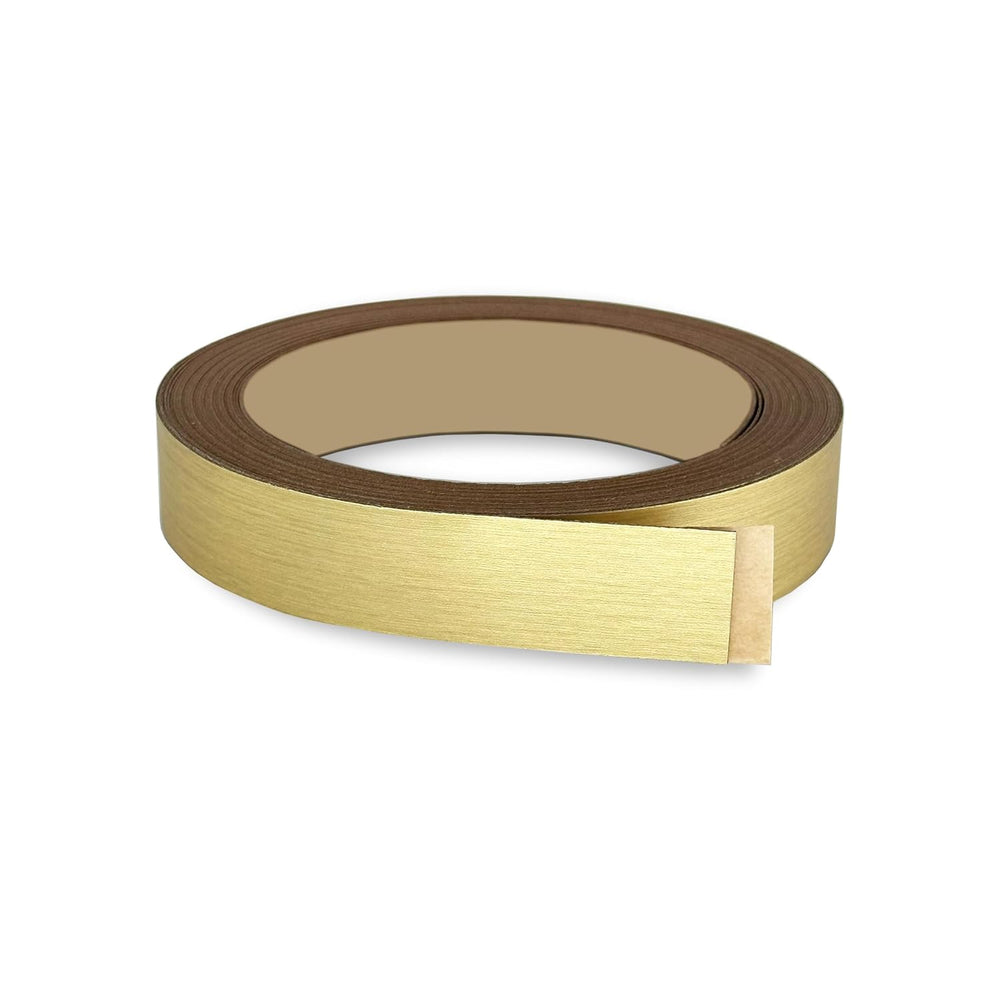 Brushed Gold PVC 7/8 inch x 50 ft Edge Banding Peel Stick Tape Adhesive Metal...