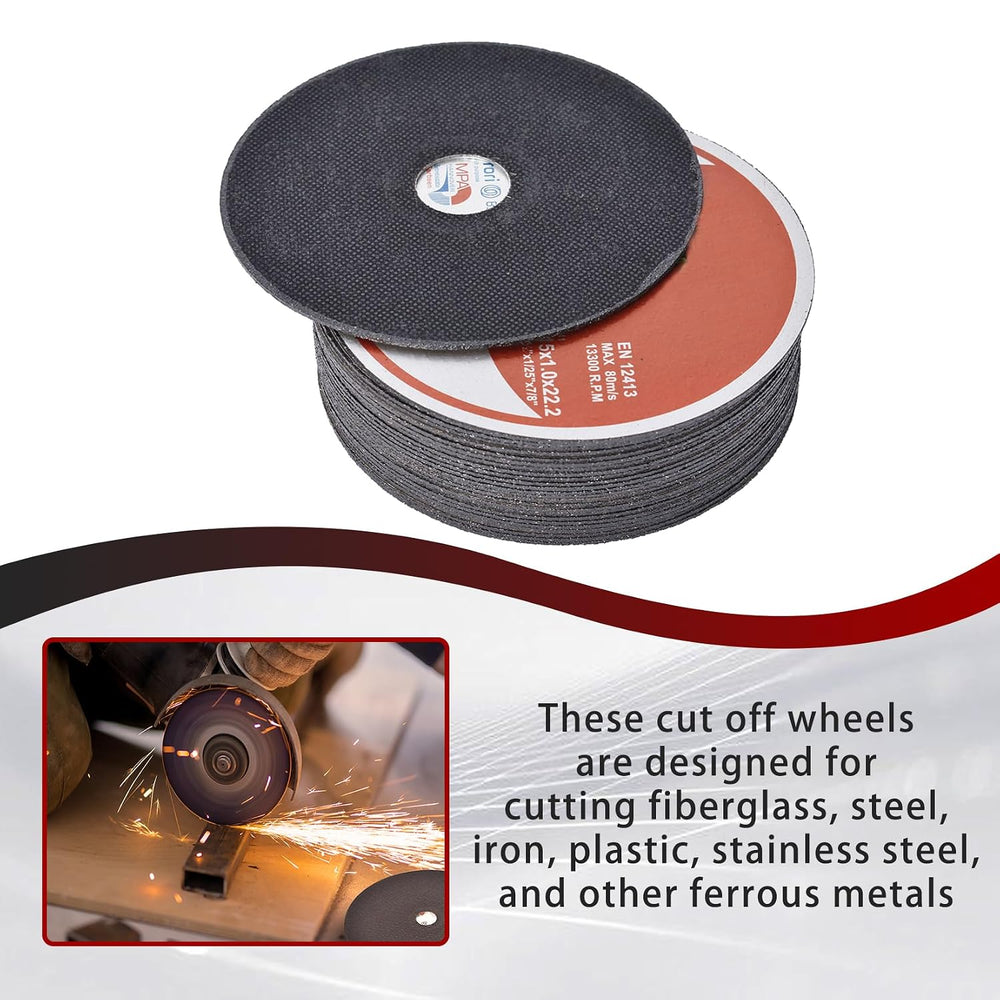 Cut Off Wheels 100 Pack 4-1/2 x 1/25 x 7/8 Inch Metal and Stainless Steel Cut...