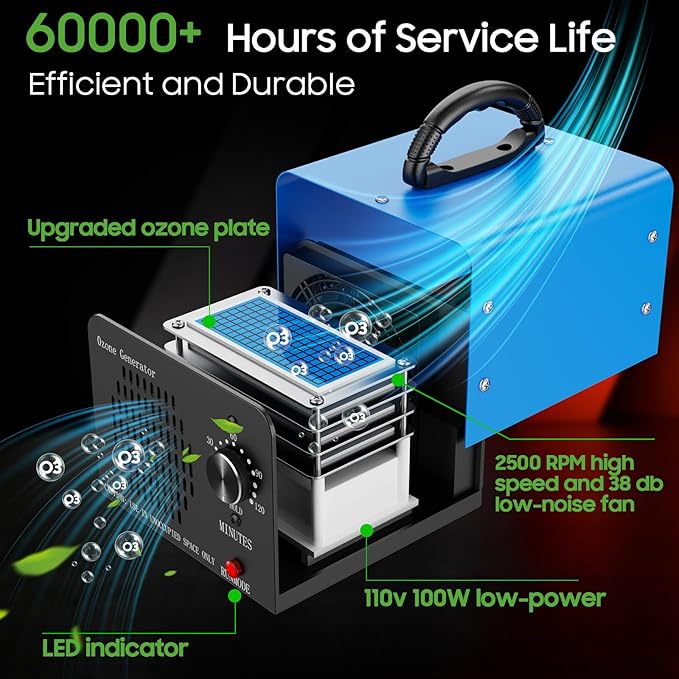 Ozone Generator Machine 80, High Capacity Ozone Odor Eliminator Removal Air