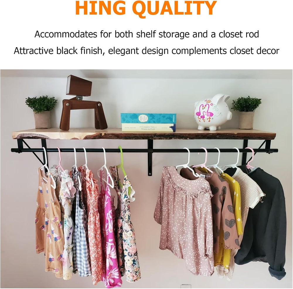 8 Pack Heavy Duty Closet Rod Bracket 11”x11” Closet Shelf & Rod Brackets,...