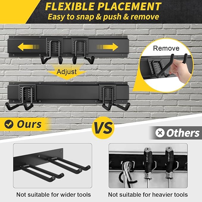 64 Inches Garage Storage, Garage Organization, Wall Mount Garden Tool Organizer