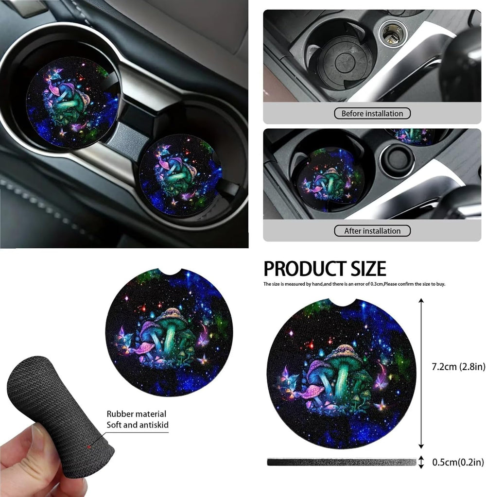 Wanyint Mushroom Galaxy 15 PCS Car Seat Covers Set for Men Women, Soft Seat P...