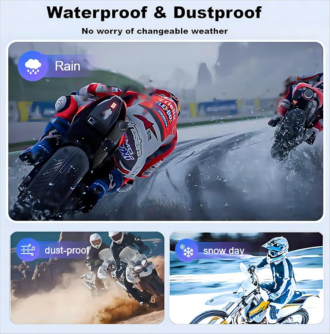 Fodsports FX6 Motorcycle Bluetooth Headset, 6 Riders Group Motorbike Bluetooth