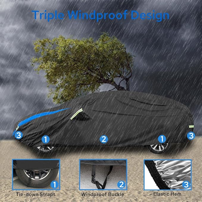 Avecrew Car Cover for Tesla Model 3 2017-2024, Custom Fit Full Exterior Cover