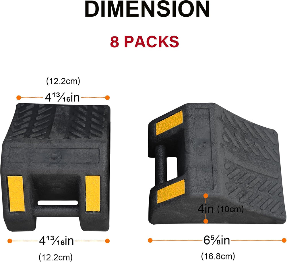 OrangeStar Rubber Wheel Chocks, Tire Chock w/Handgrip for Car, RV, Travel Tra...