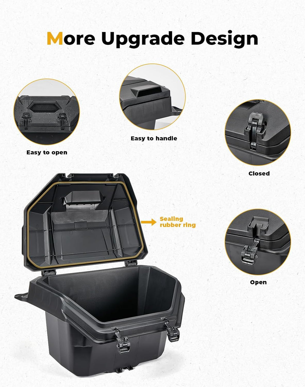KEMIMOTO 2024/2025/2026 XP 1000 Rear Cargo Box 55QT Water-resistant | Compati...