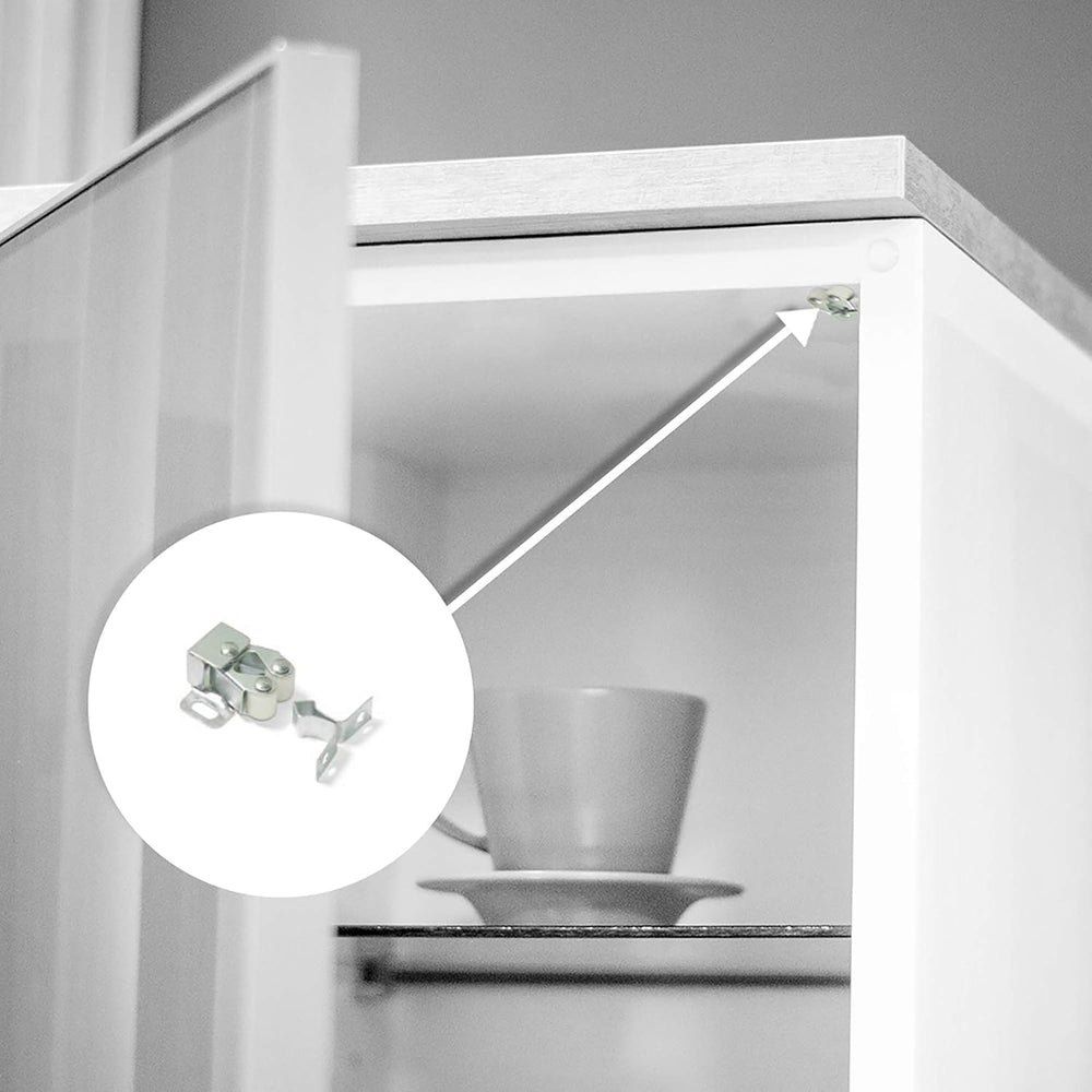 Emuca 1275505 Double Roller Catch for hinged Furniture Door, Set of 10 pcs