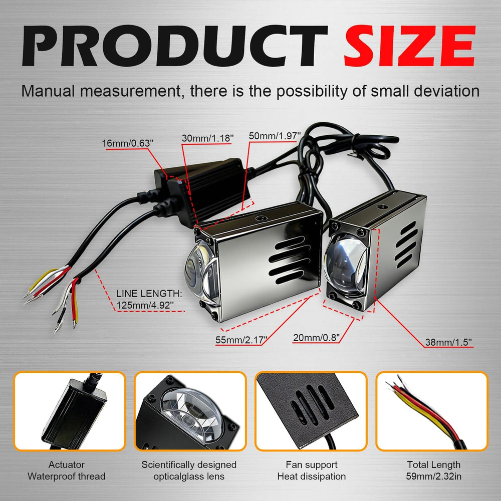Super Bright LED Grille Projector Lights Kit White/Yellow Dual Color 16000LM ...