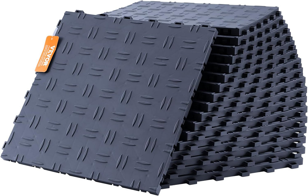 VEVOR Garage Tiles Interlocking, Non-Slip Double-Sided Texture Garage Floorin...