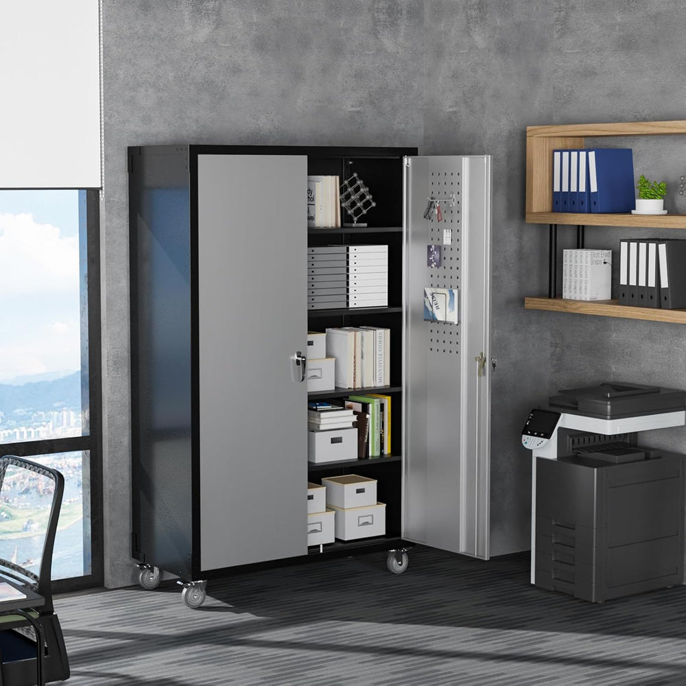 VINGLI Upgraded Wide & Deep Garage Storage Cabinet, Metal Storage Cabinet...
