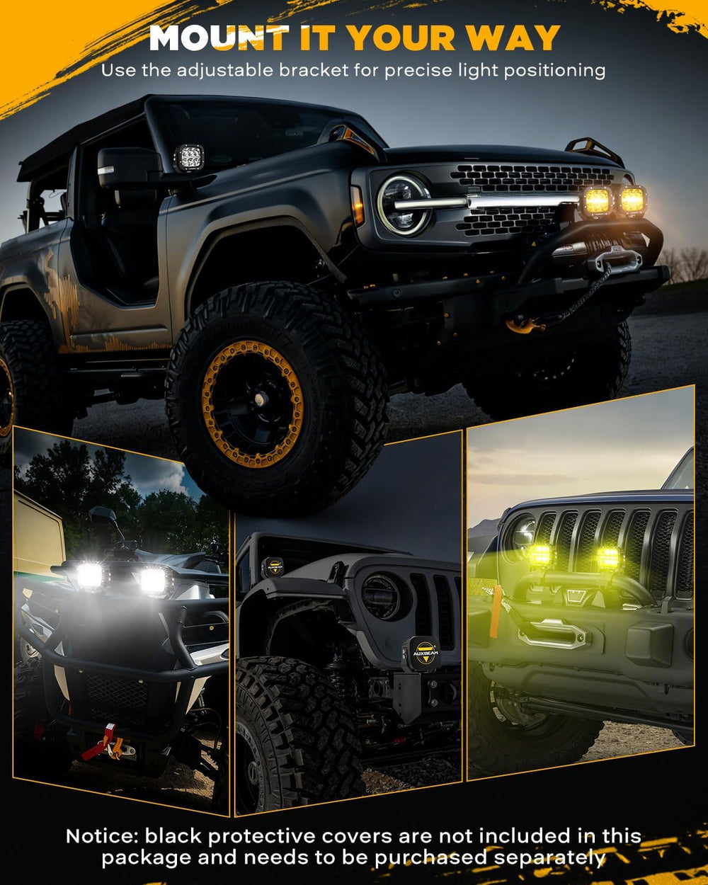 Auxbeam XP-Ultra Series 5 Inch LED Offroad Lights Amber White LED Pods