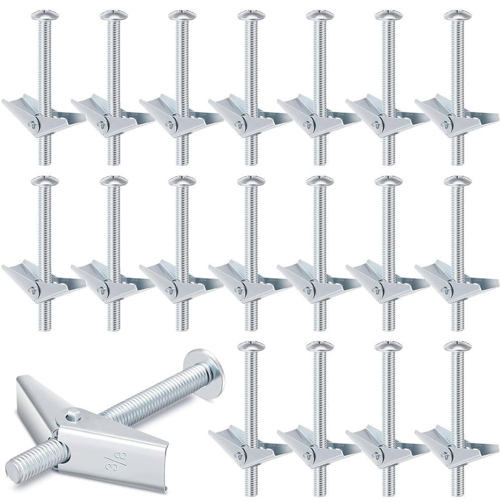 Yaocom 50 Pcs 3/8" X 4" Toggle Bolts and Wing Nut Wall Anchor for D...