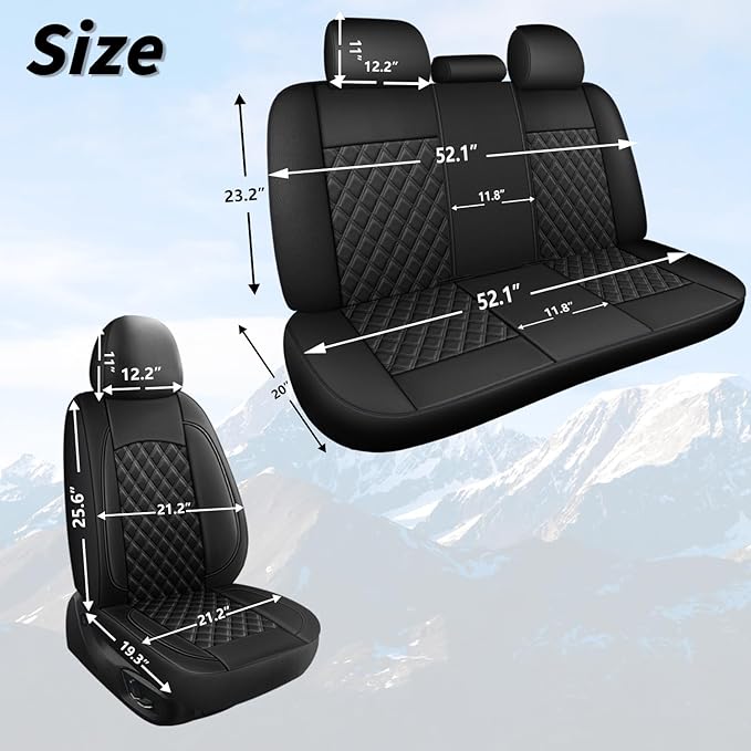 Leather Car Seat Covers, Breathable and Waterproof Napa Leather Automotive Seat
