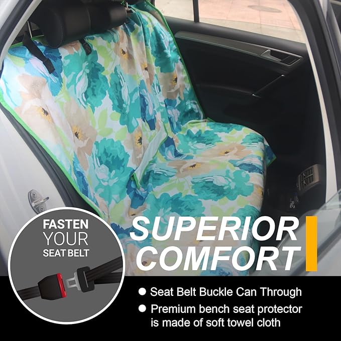 Back Seat Cover for Car Trucks Van SUV, Waterproof Rear Bench Towel Seat Covers