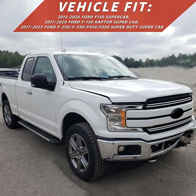 in Channel Rain Guards Fit for 2015-2020 Ford F150 Super Cab, 17-20 F150 Raptor