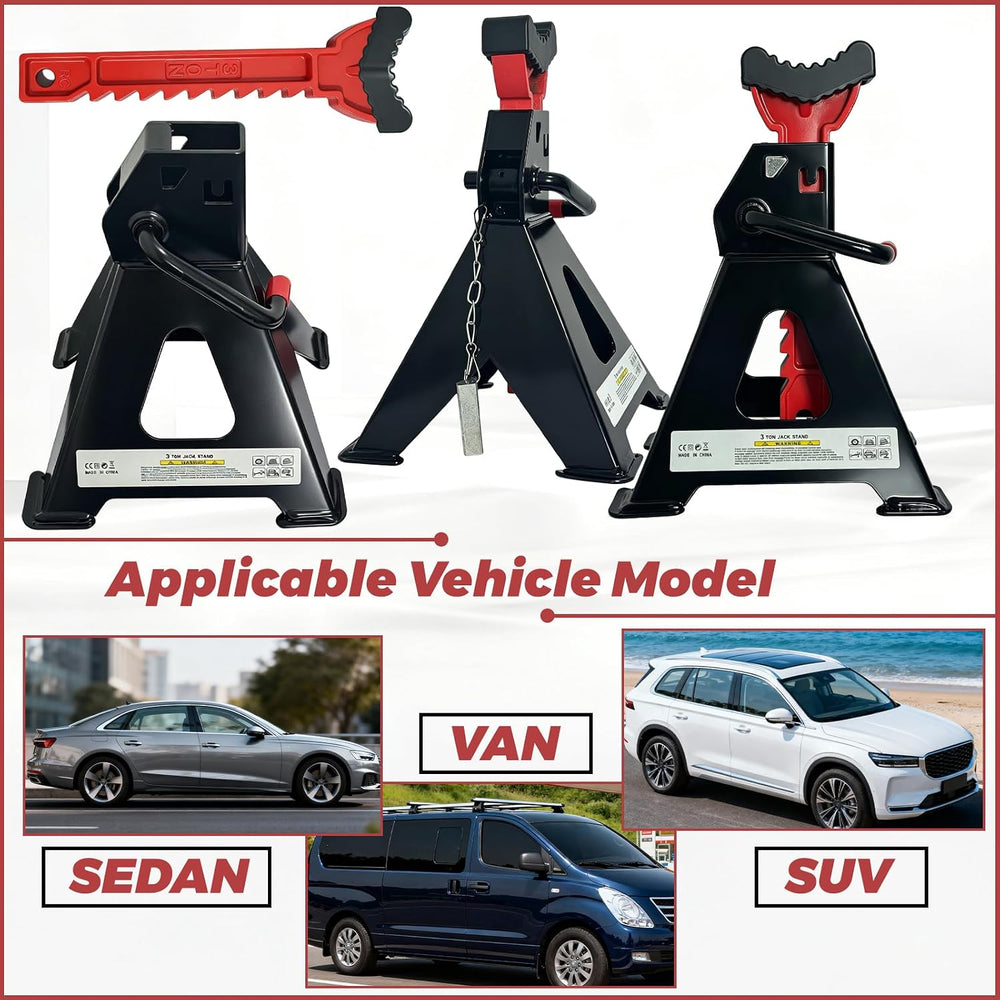 HENBOW Jack Stands,3 Ton(6600 Lbs) Capacity Car Jack Stand with Lock Pin,11.0...