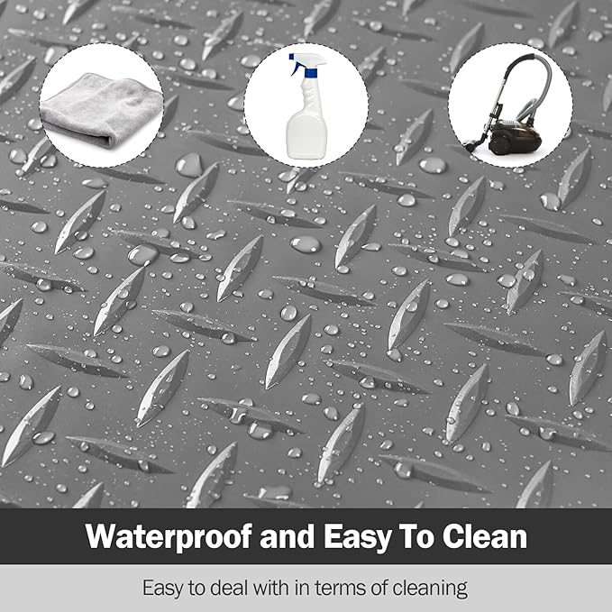 Nisorpa Garage Floor Rubber Mat, 4Ft x 8.2Ft Rubber Flooring Rolls, 1/8 Inch