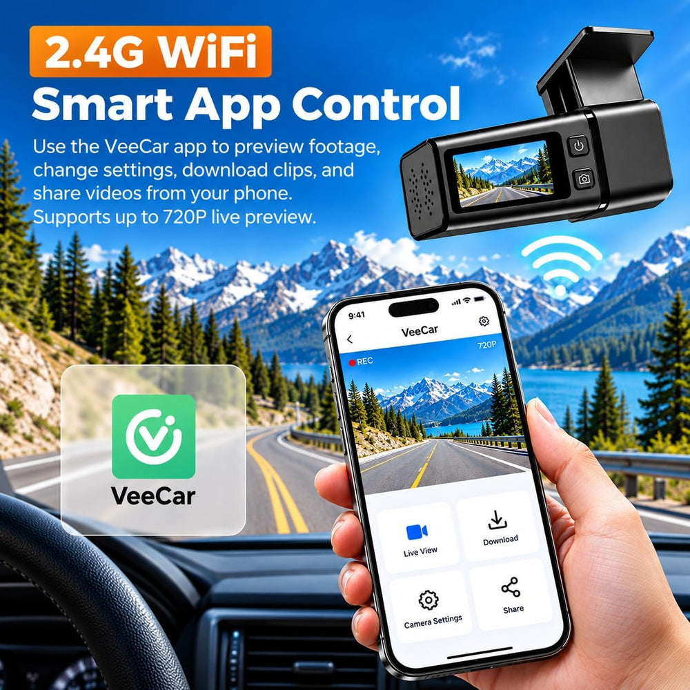 Dash Cam Front Camera for Cars, 2.5K WiFi Dash Cam, 1.47" Screen, 256GB ...