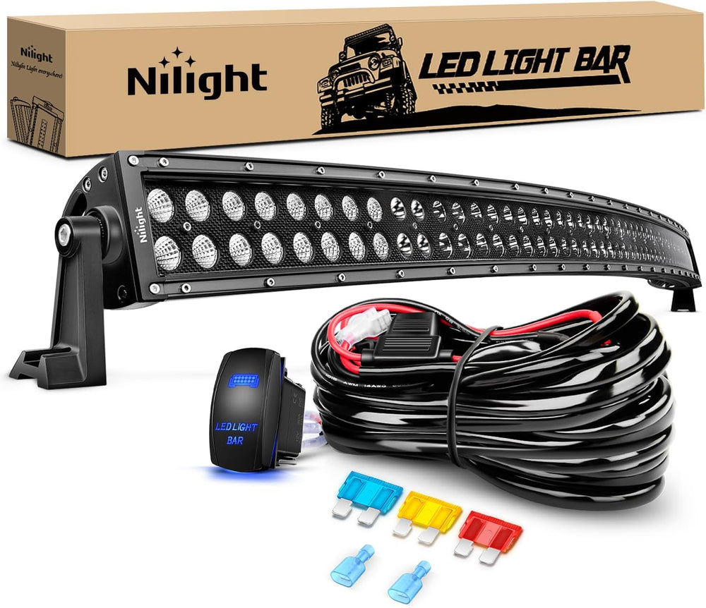 Nilight ZH120 50Inch 50 Inch 288W Curved Spot Flood Combo Bar LED Off Road Dr...