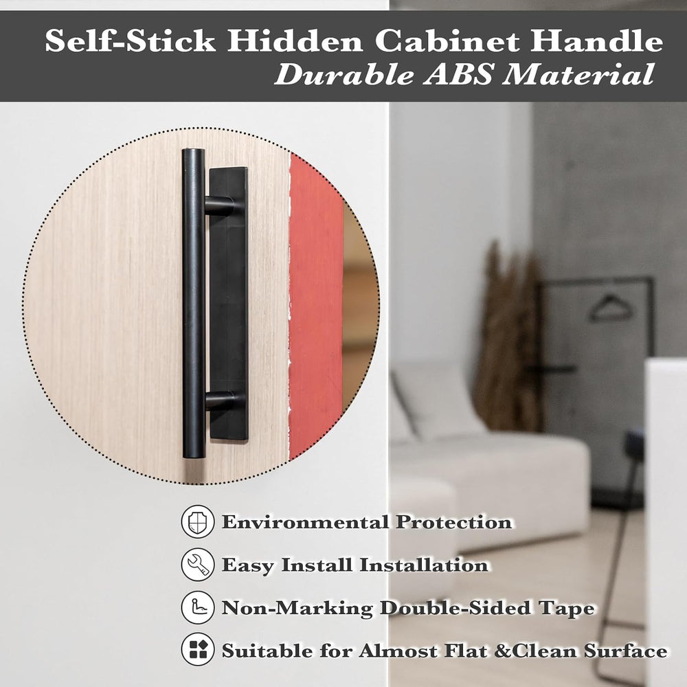 Barydat 50 Pack Self Stick Push Pull Helper Stick on Drawer Pulls ABS Plastic...