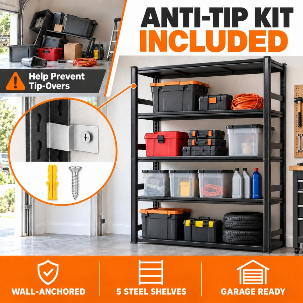 Garage Shelving Heavy Duty 73"H x 48"W x 24"D Storage Shelves ...