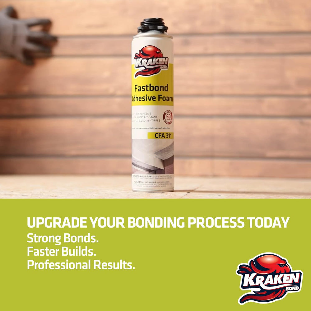 Kraken Bond Fastbond Spray Foam Adhesive (2x24oz.) - Heavy Duty Construction ...