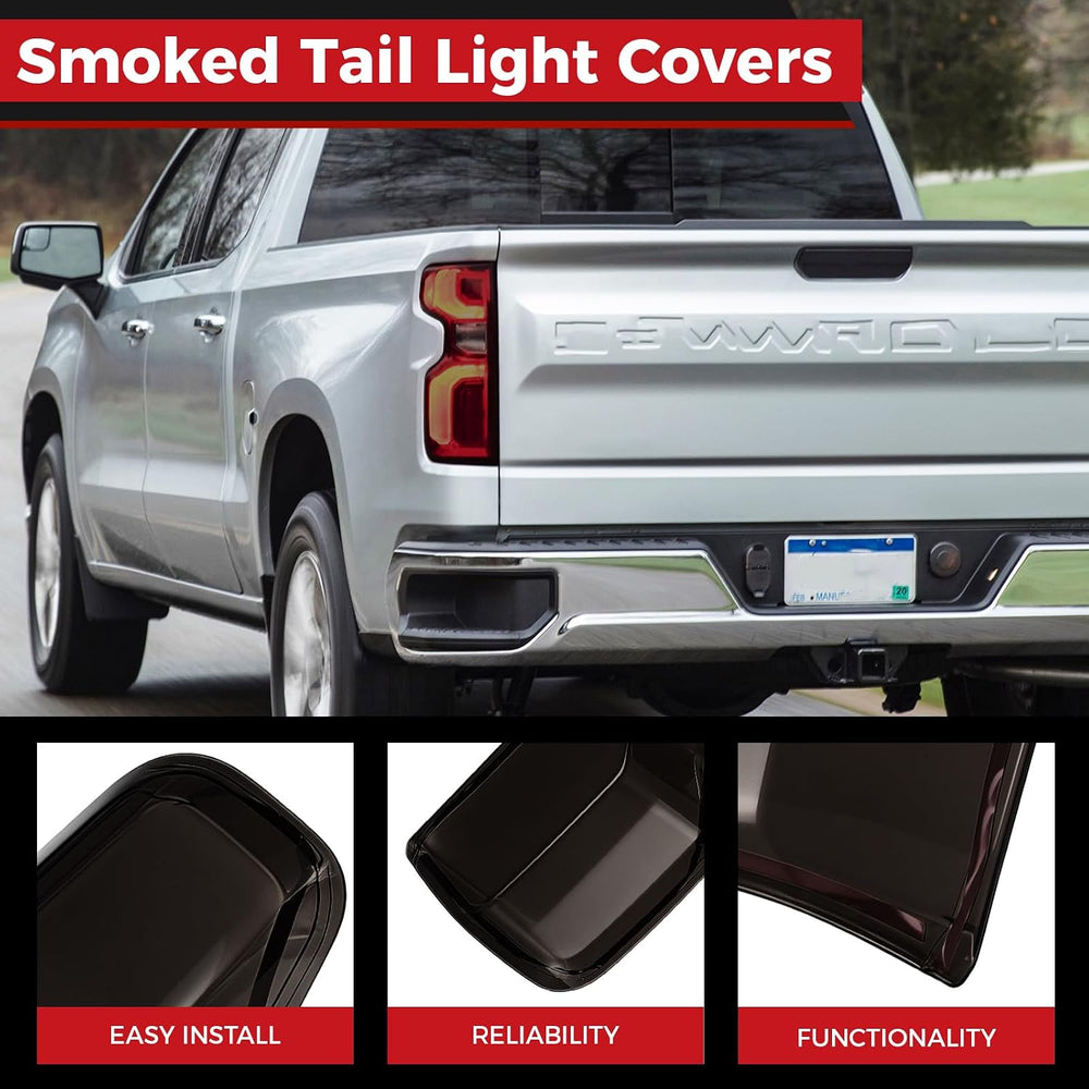 Taillight Protector Covers Compatible with Chevrolet Silverado 2019-2025, Gen...
