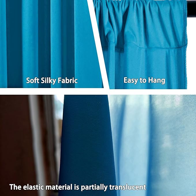 10 x 7 Feet Lake Blue Backdrop Curtain for Partie, Background Curtains for Ph...