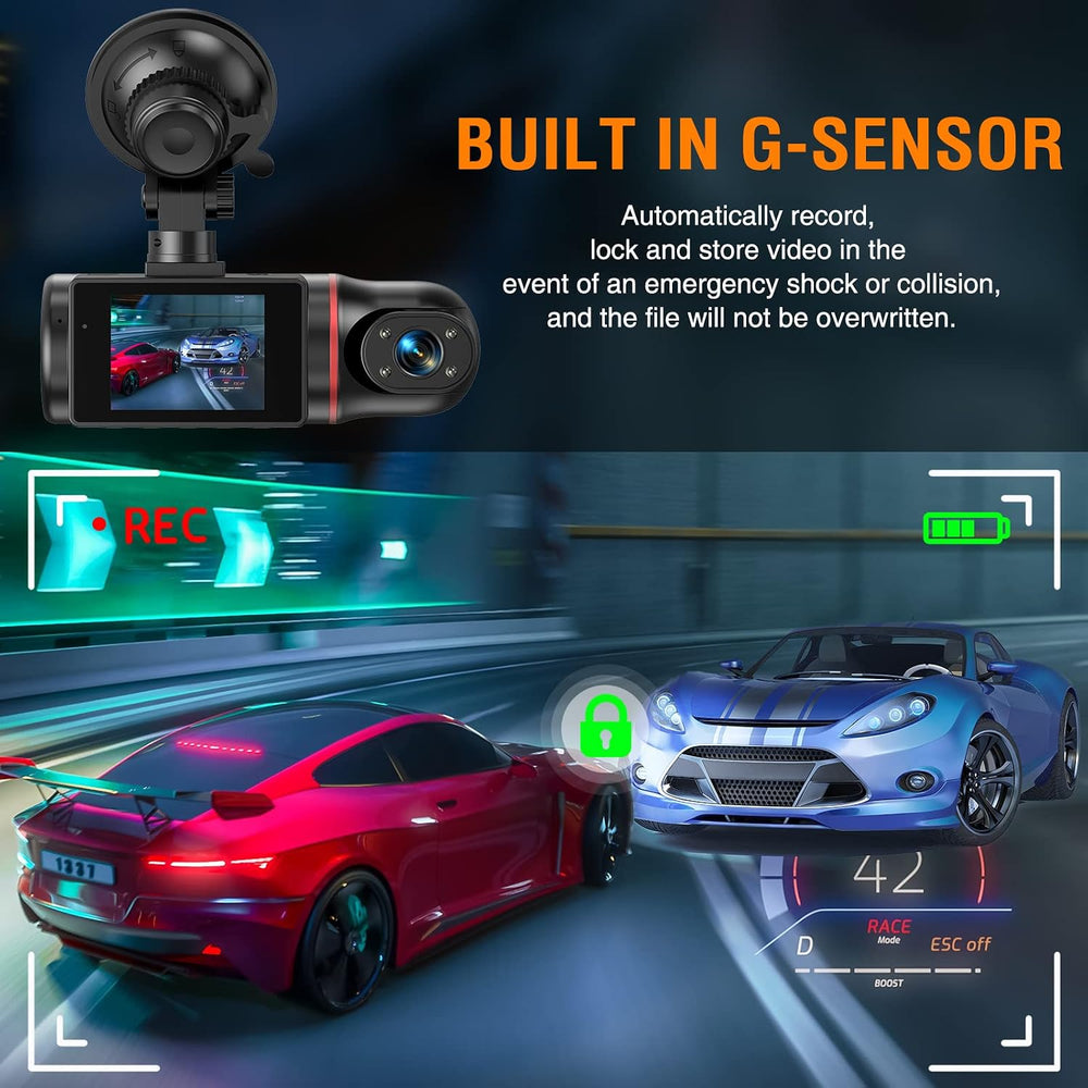 Dual Dash Cam Front and Inside with 64GB Card