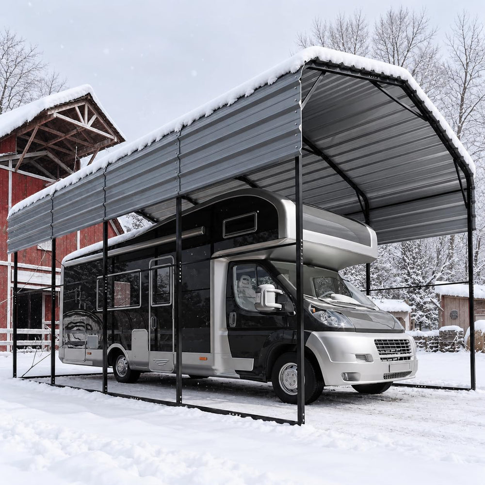 EROMMY 14x20x13 FT RV Metal Carport, Heavy Duty Galvanized Steel Roof Shelter...