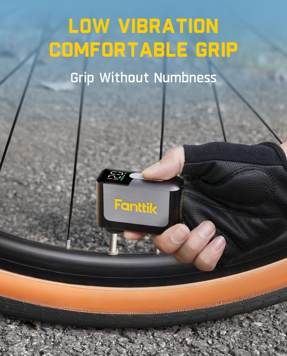 Fanttik X10 Ace Mini Electric Bike Pump, 120PSI, 22s Inflate, Auto Stop
