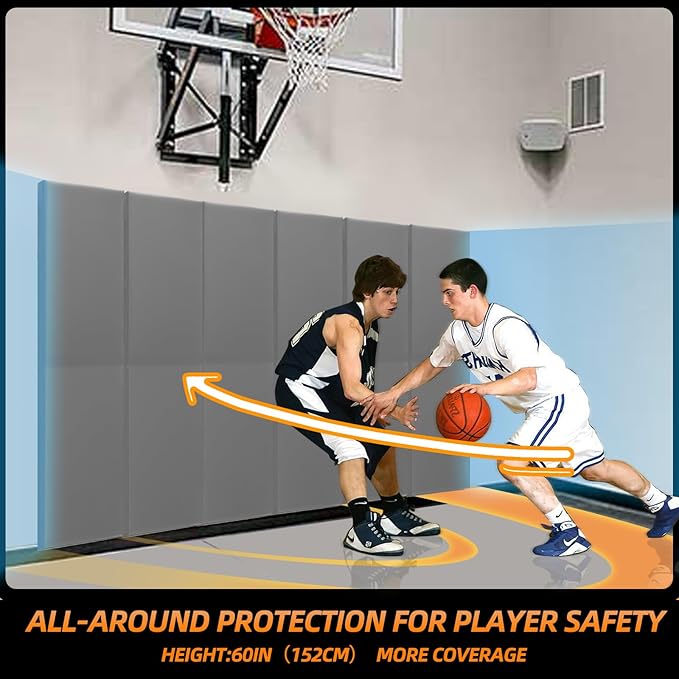 PROGOAL 2"/4" Thick Foam Protection Wall Pad，Gym Basketball-Court