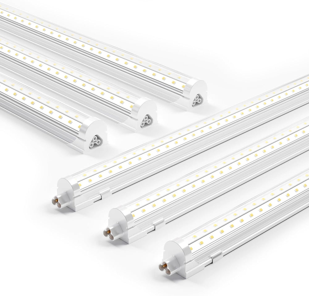 Ensenior 6 Pack 4 FT Led Shop Lights, 6000K Clear White, 5000LM Super Bright