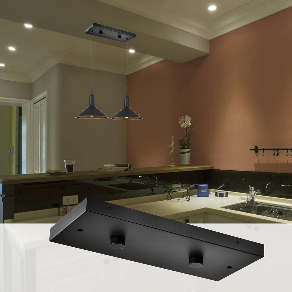 Two Pendant Light Linear Canopy Accessory Light Kit, 14 inch Flush Mount Clus...
