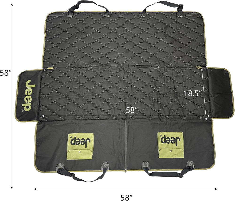 Jeep Vehicle Seat Protector for Dogs and Pets (Charcoal Black)